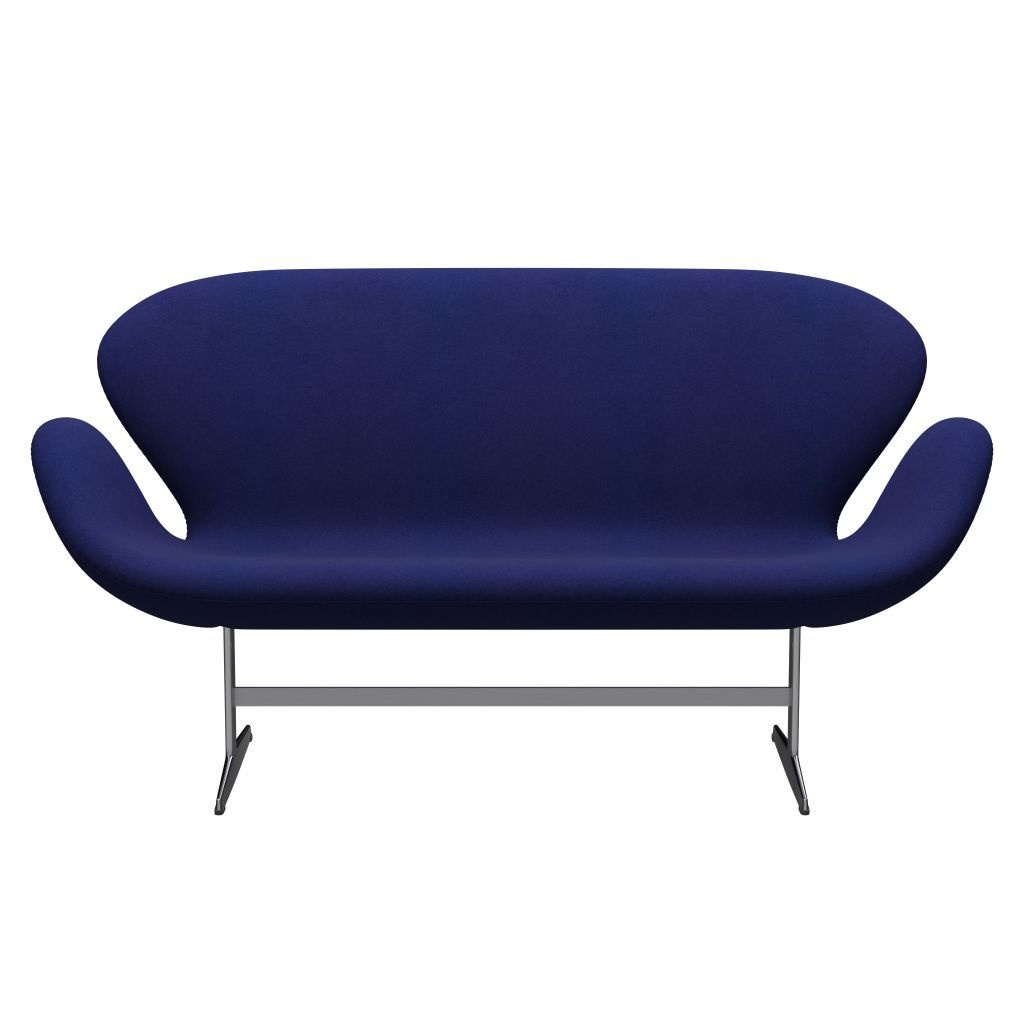[product_category]-Fritz Hansen Swan Sofa 2 Seater, Satin Brushed Aluminium/Divina Violet Dark (684)-Fritz Hansen-3321-DIV684-SPAL-FRI-1