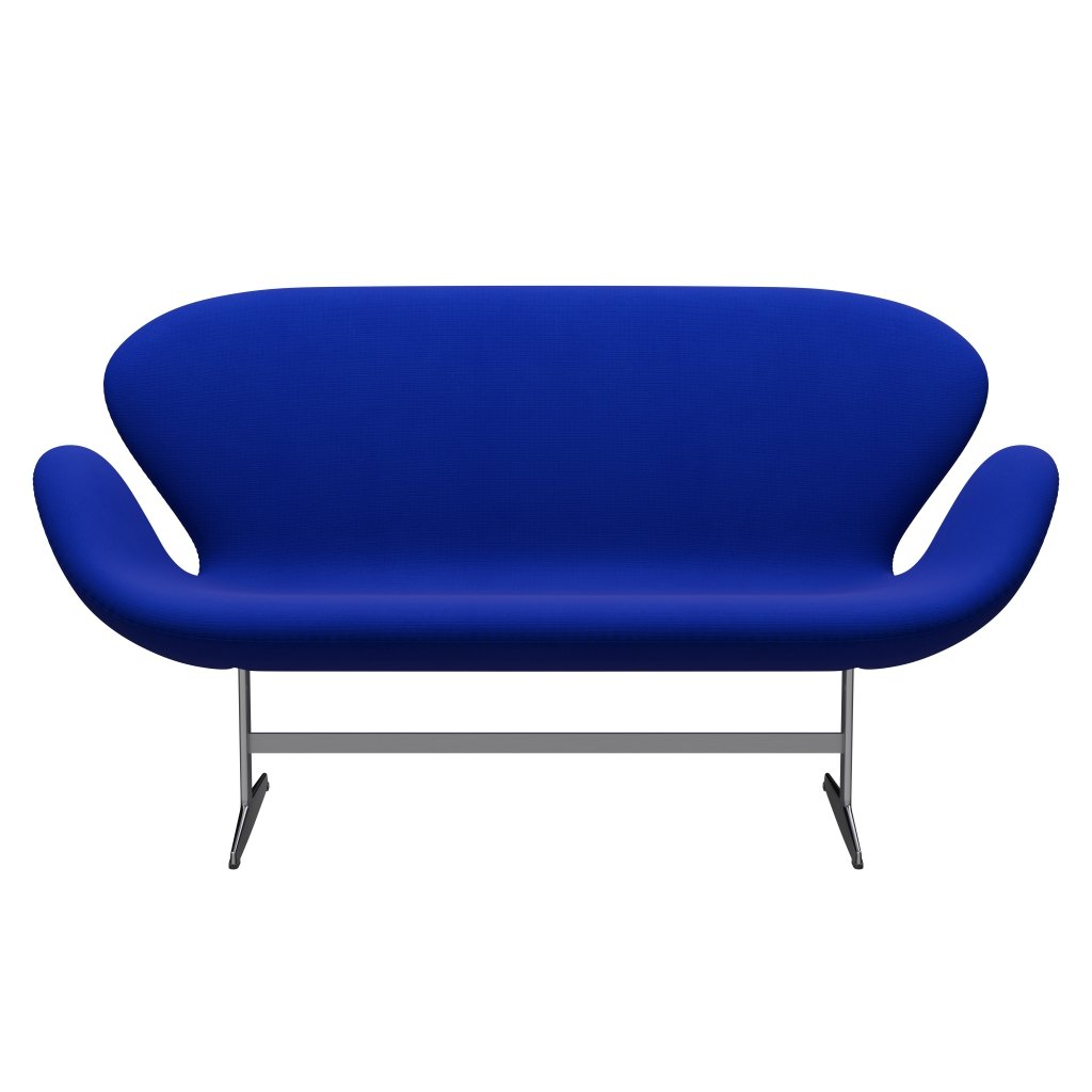 [product_category]-Fritz Hansen Swan Sofa 2 Seater, Satin Brushed Aluminium/Fame Blue-Fritz Hansen-3321-F66075-SPAL-FRI-1