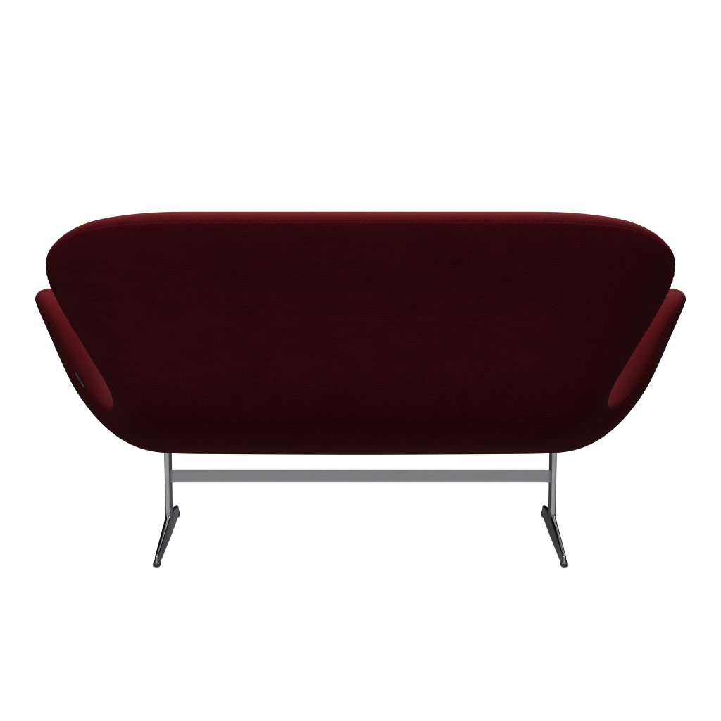 [product_category]-Fritz Hansen Swan Sofa 2 Seater, Satin Brushed Aluminium/Fame Bordeaux (64058)-Fritz Hansen-3321-F64058-SPAL-FRI-4