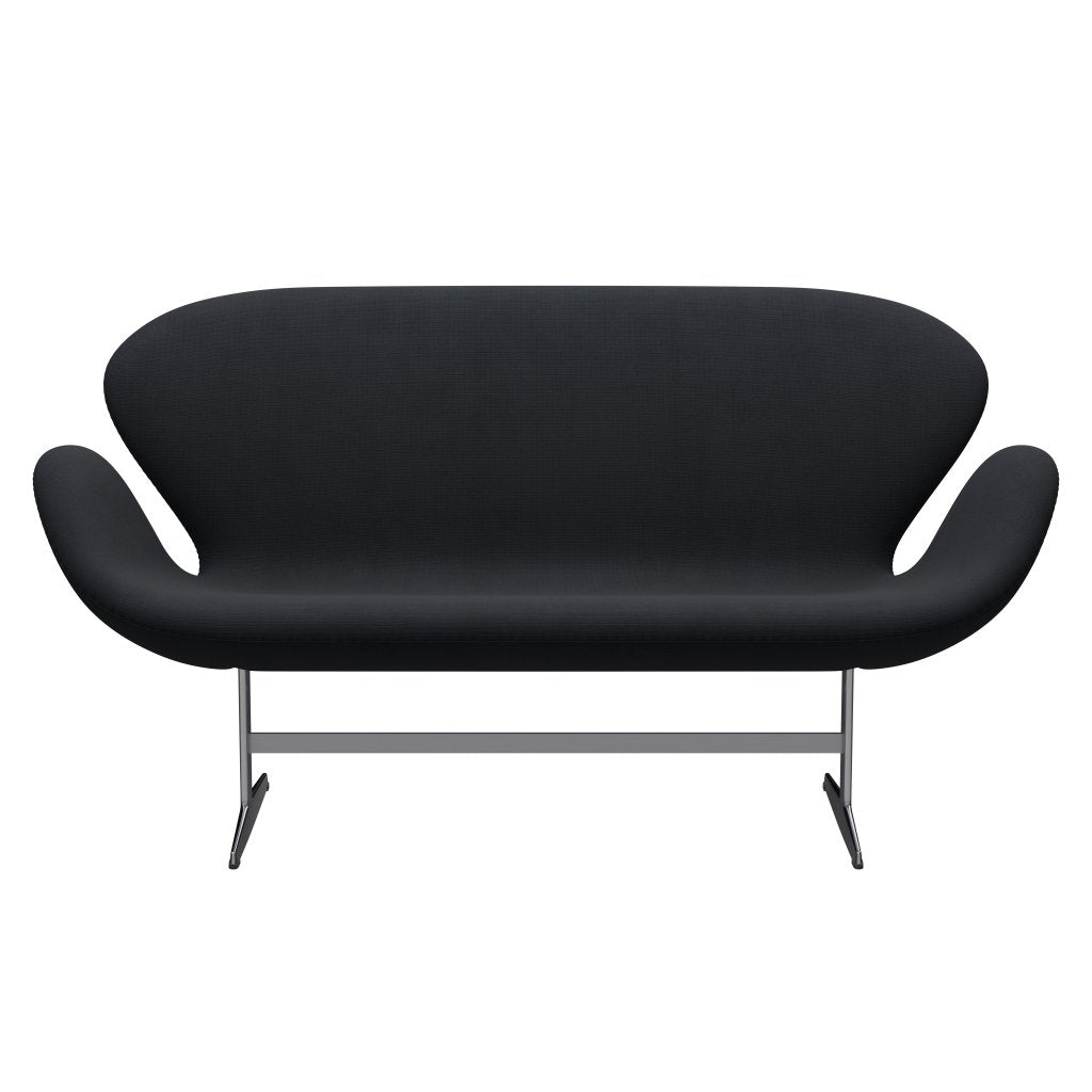 [product_category]-Fritz Hansen Swan Sofa 2 Seater, Satin Brushed Aluminium/Fame Grey (60019)-Fritz Hansen-3321-F60019-SPAL-FRI-1