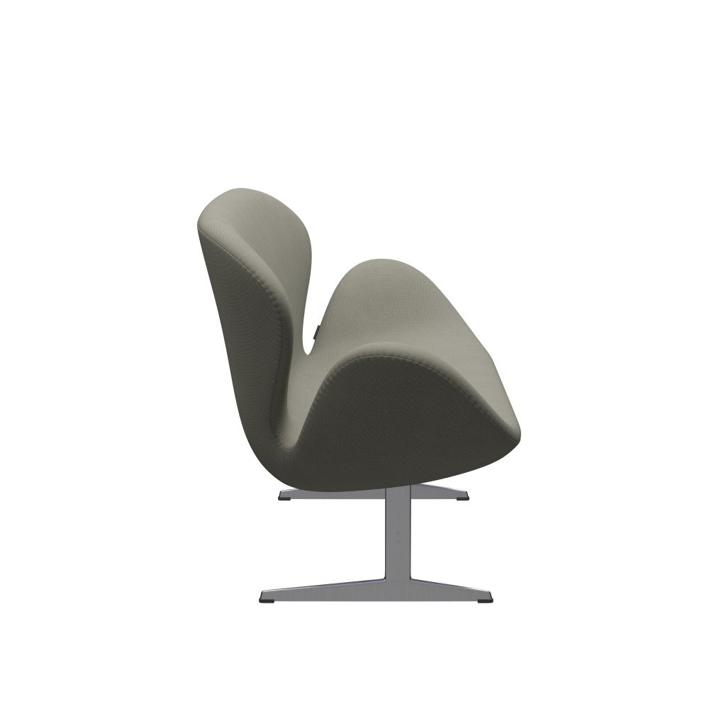 [product_category]-Fritz Hansen Swan Sofa 2 Seater, Satin Brushed Aluminium/Fame Grey (61136)-Fritz Hansen-3321-F61136-SPAL-FRI-3
