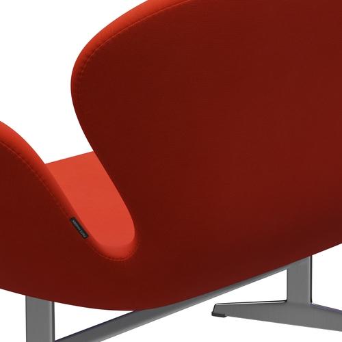 [product_category]-Fritz Hansen Swan Sofa 2 Seater, Satin Brushed Aluminium/Fame Orange Dark-Fritz Hansen-3321-F63078-SPAL-FRI-5
