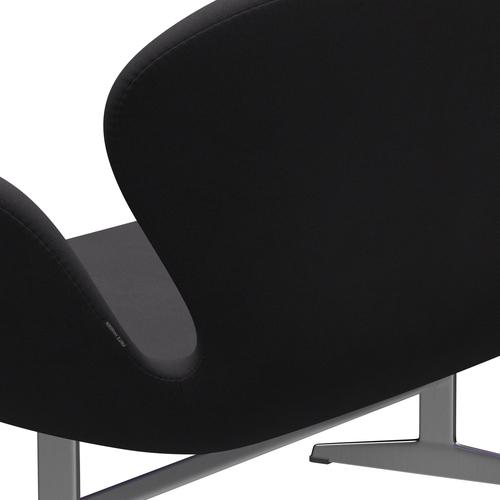 [product_category]-Fritz Hansen Swan Sofa 2 Seater, Satin Brushed Aluminium/Fiord Black-Fritz Hansen-3321-FIO981-SPAL-FRI-5