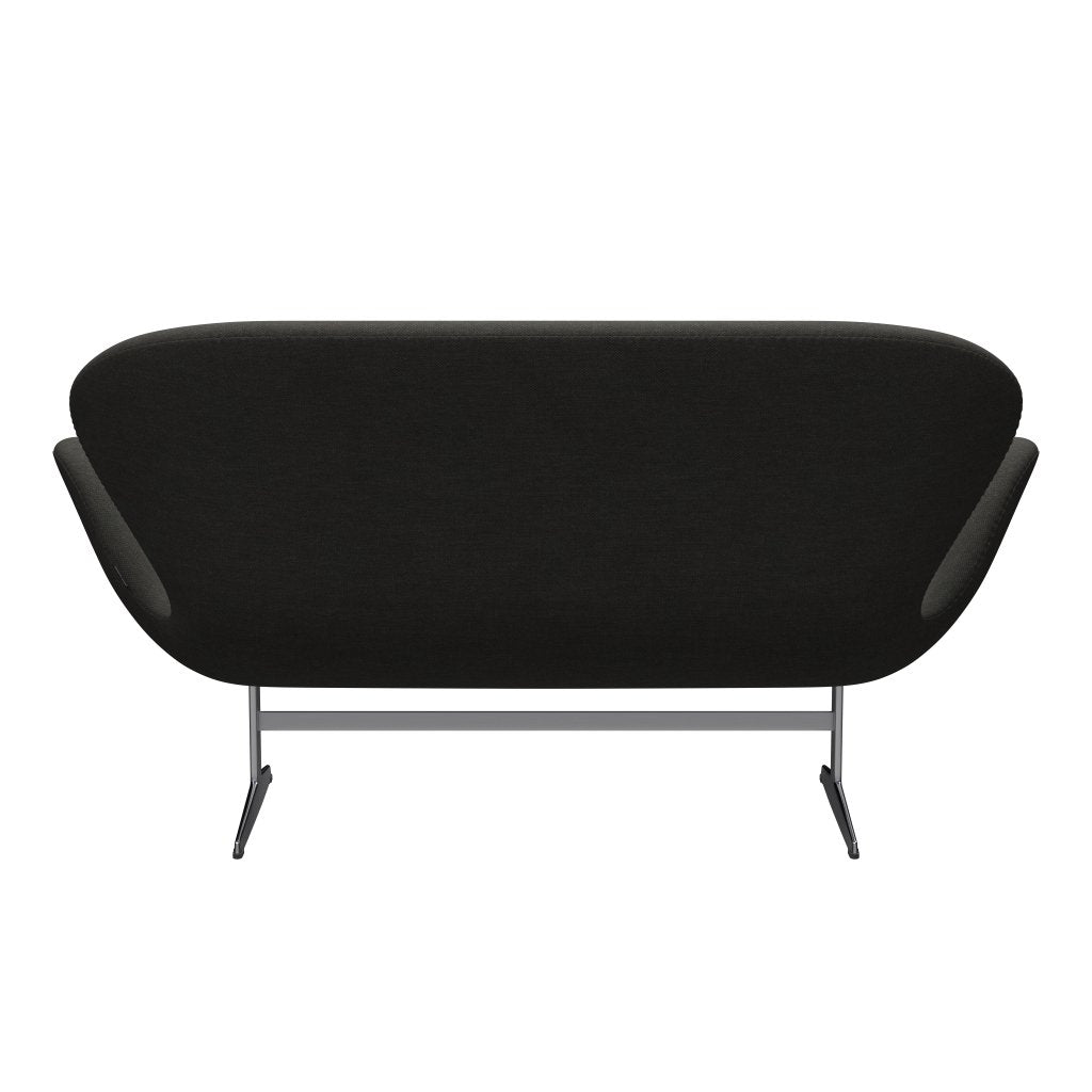 [product_category]-Fritz Hansen Swan Sofa 2 Seater, Satin Brushed Aluminium/Fiord Black/Brown-Fritz Hansen-3321-FIO391-SPAL-FRI-4