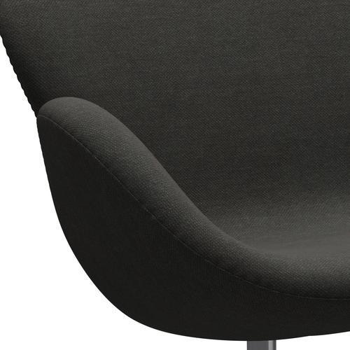 [product_category]-Fritz Hansen Swan Sofa 2 Seater, Satin Brushed Aluminium/Fiord Black/Brown-Fritz Hansen-3321-FIO391-SPAL-FRI-7