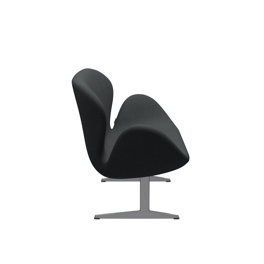 [product_category]-Fritz Hansen Swan Sofa 2 Seater, Satin Brushed Aluminium/Fiord Dark Grey Multicoloured-Fritz Hansen-3321-FIO191-SPAL-FRI-3