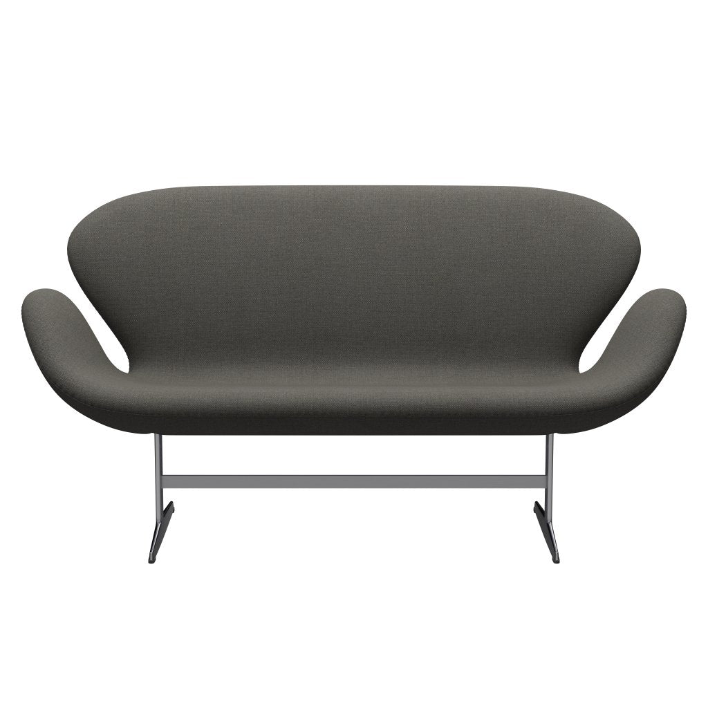[product_category]-Fritz Hansen Swan Sofa 2 Seater, Satin Brushed Aluminium/Fiord Dark Grey/Stone-Fritz Hansen-3321-FIO371-SPAL-FRI-1