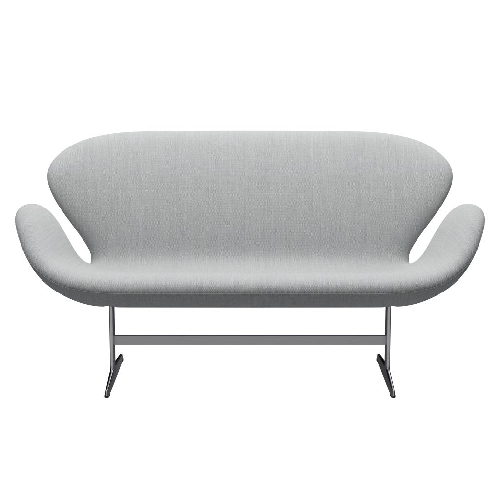 [product_category]-Fritz Hansen Swan Sofa 2 Seater, Satin Brushed Aluminium/Fiord Grey/Medium Grey-Fritz Hansen-3321-FIO121-SPAL-FRI-1