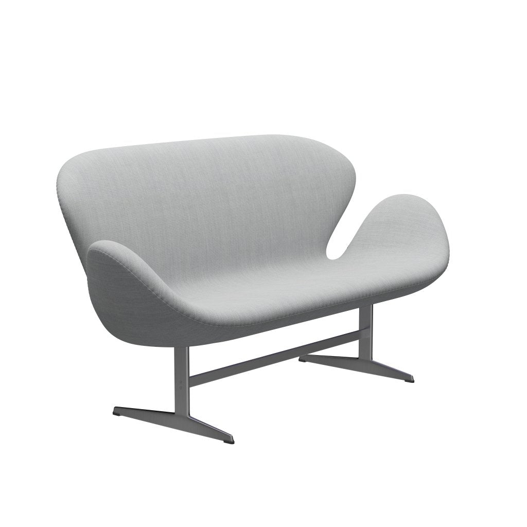 [product_category]-Fritz Hansen Swan Sofa 2 Seater, Satin Brushed Aluminium/Fiord Grey/Medium Grey-Fritz Hansen-3321-FIO121-SPAL-FRI-2
