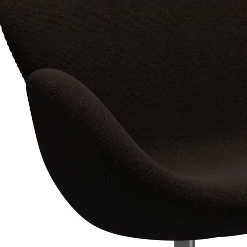 [product_category]-Fritz Hansen Swan Sofa 2 Seater, Satin Brushed Aluminium/Hallingdal Black/Brown-Fritz Hansen-3321-HAL370-SPAL-FRI-7