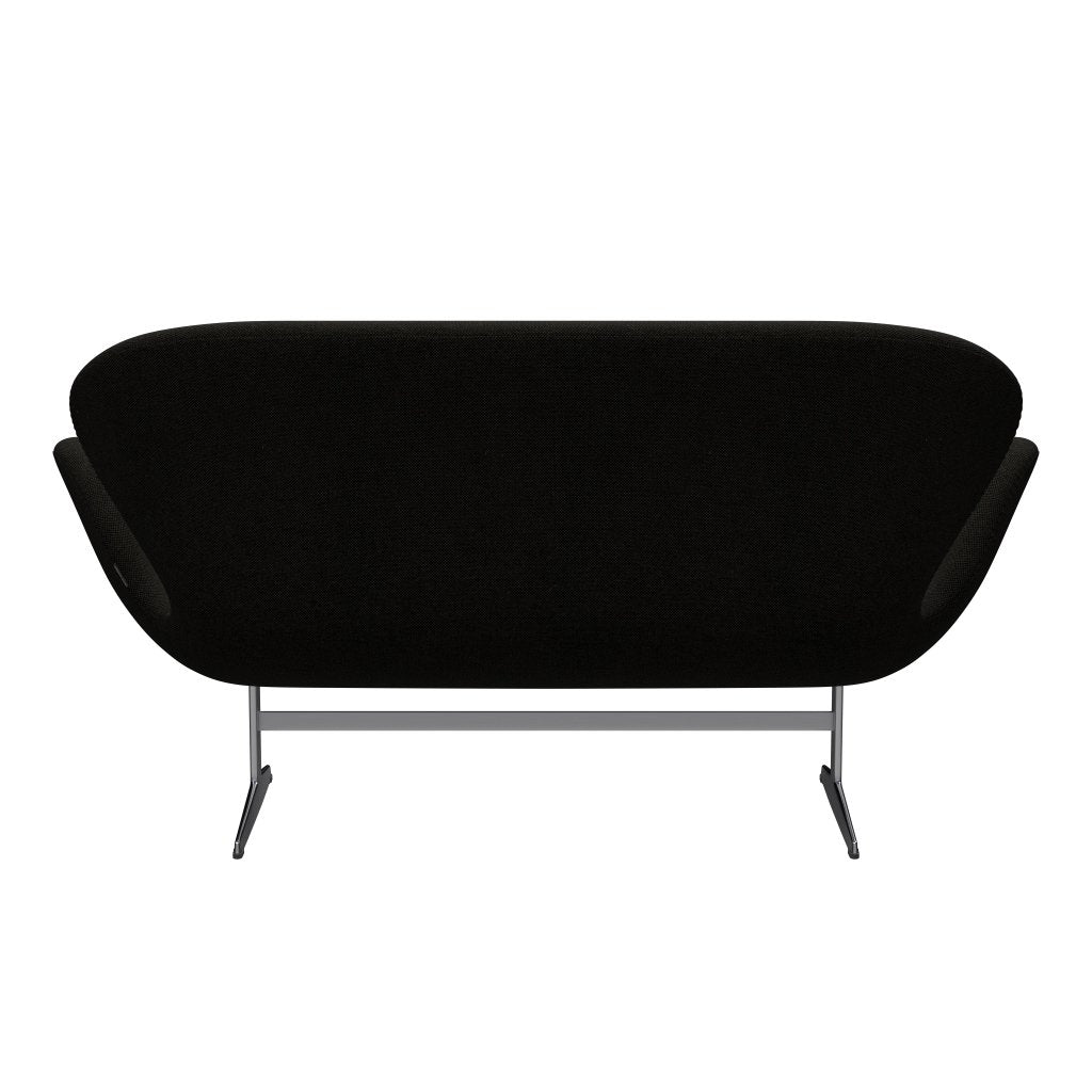 [product_category]-Fritz Hansen Swan Sofa 2 Seater, Satin Brushed Aluminium/Hallingdal Black/Grey (173)-Fritz Hansen-3321-HAL173-SPAL-FRI-4