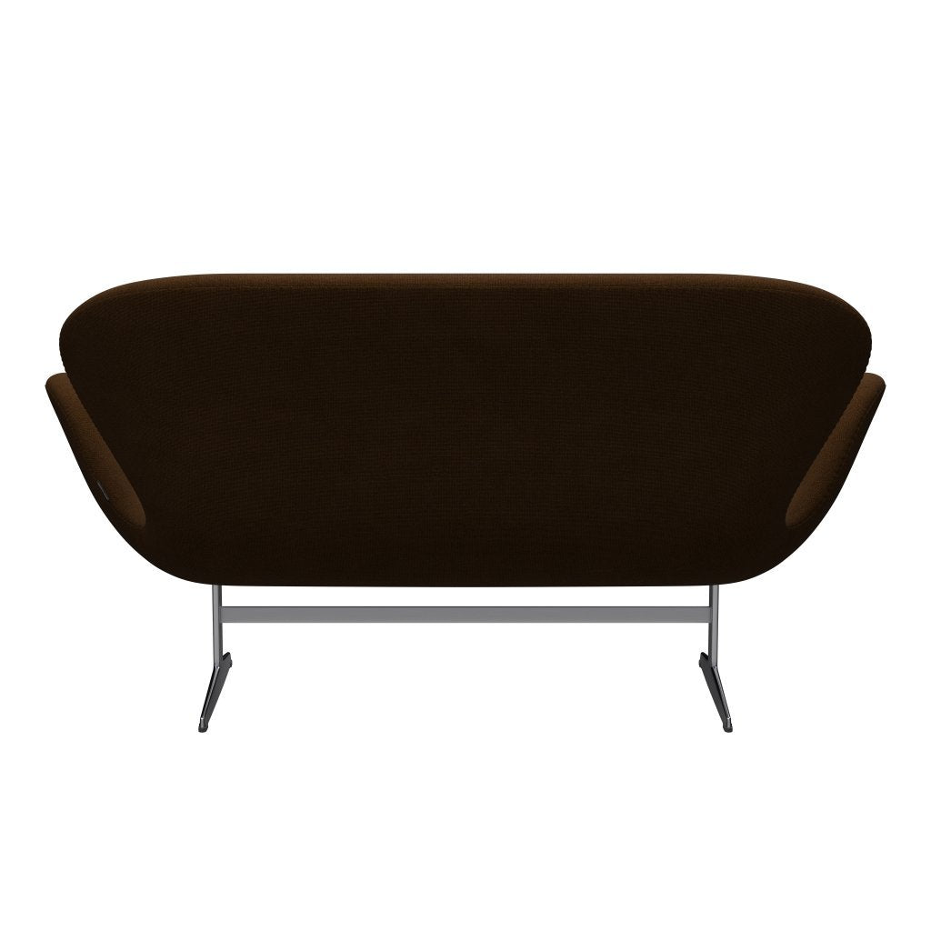 [product_category]-Fritz Hansen Swan Sofa 2 Seater, Satin Brushed Aluminium/Hallingdal Brown-Fritz Hansen-3321-HAL350-SPAL-FRI-4