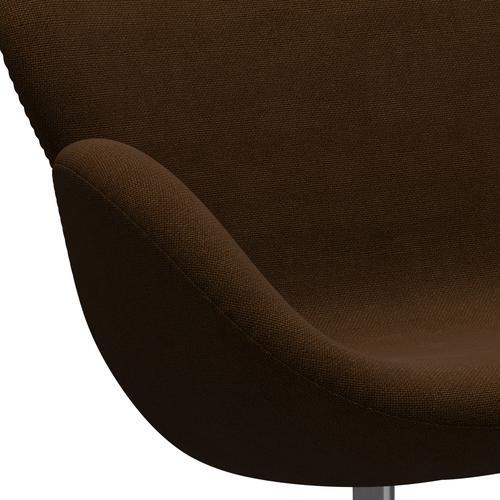 [product_category]-Fritz Hansen Swan Sofa 2 Seater, Satin Brushed Aluminium/Hallingdal Brown-Fritz Hansen-3321-HAL350-SPAL-FRI-7