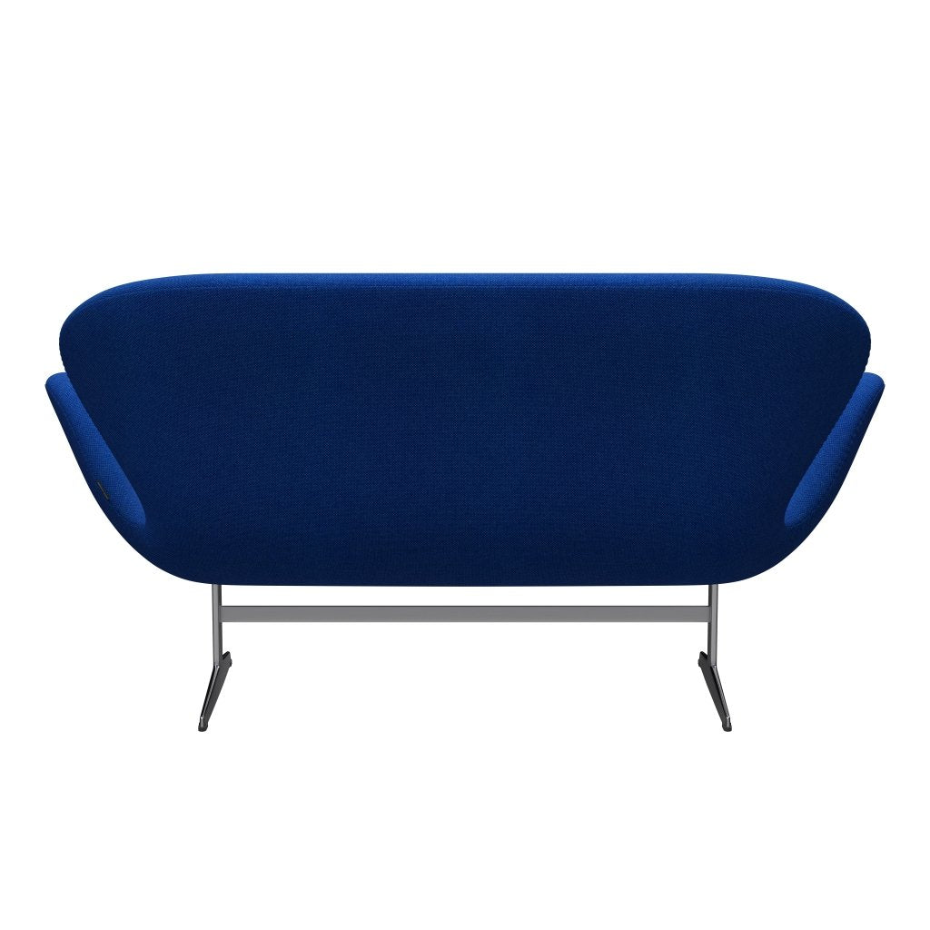 [product_category]-Fritz Hansen Swan Sofa 2 Seater, Satin Brushed Aluminium/Hallingdal Coral Blue-Fritz Hansen-3321-HAL733-SPAL-FRI-4