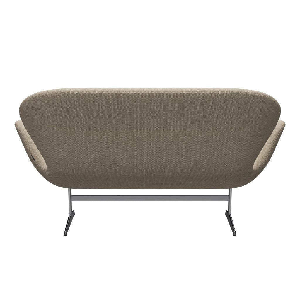 [product_category]-Fritz Hansen Swan Sofa 2 Seater, Satin Brushed Aluminium/Hallingdal Sand-Fritz Hansen-3321-HAL200-SPAL-FRI-4