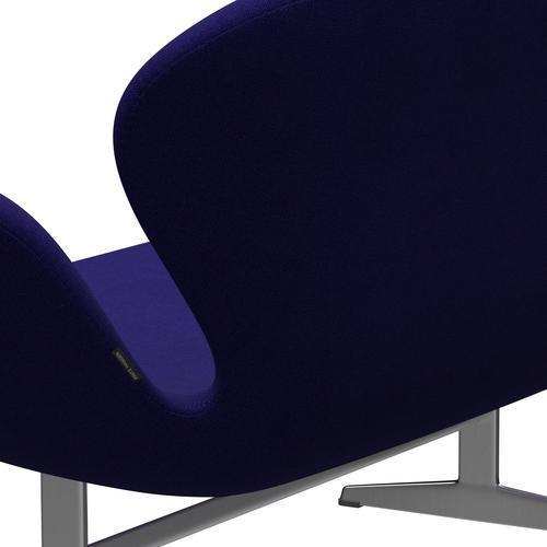 [product_category]-Fritz Hansen Swan Sofa 2 Seater, Satin Brushed Aluminium/Hallingdal Violet Dark-Fritz Hansen-3321-HAL763-SPAL-FRI-5
