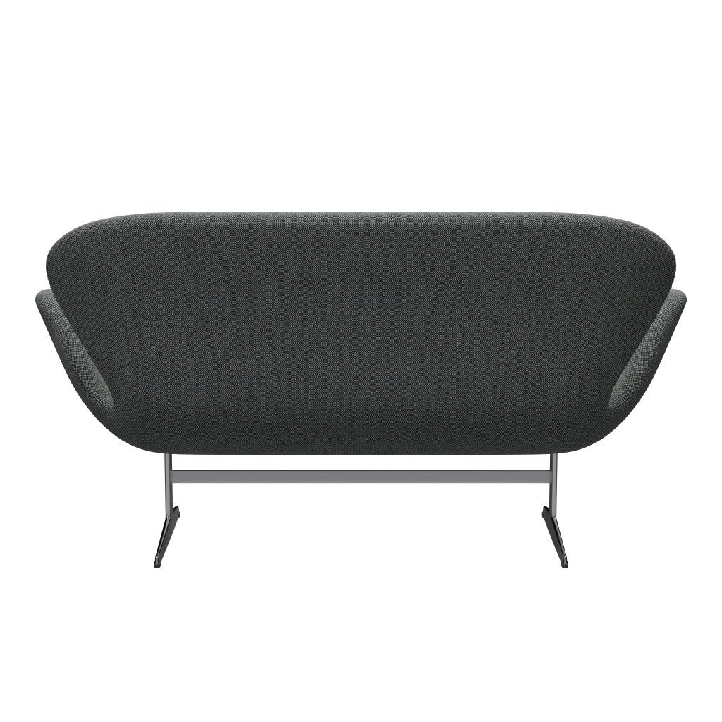 [product_category]-Fritz Hansen Swan Sofa 2 Seater, Satin Brushed Aluminium/Hallingdal White Black-Fritz Hansen-3321-HAL166-SPAL-FRI-4