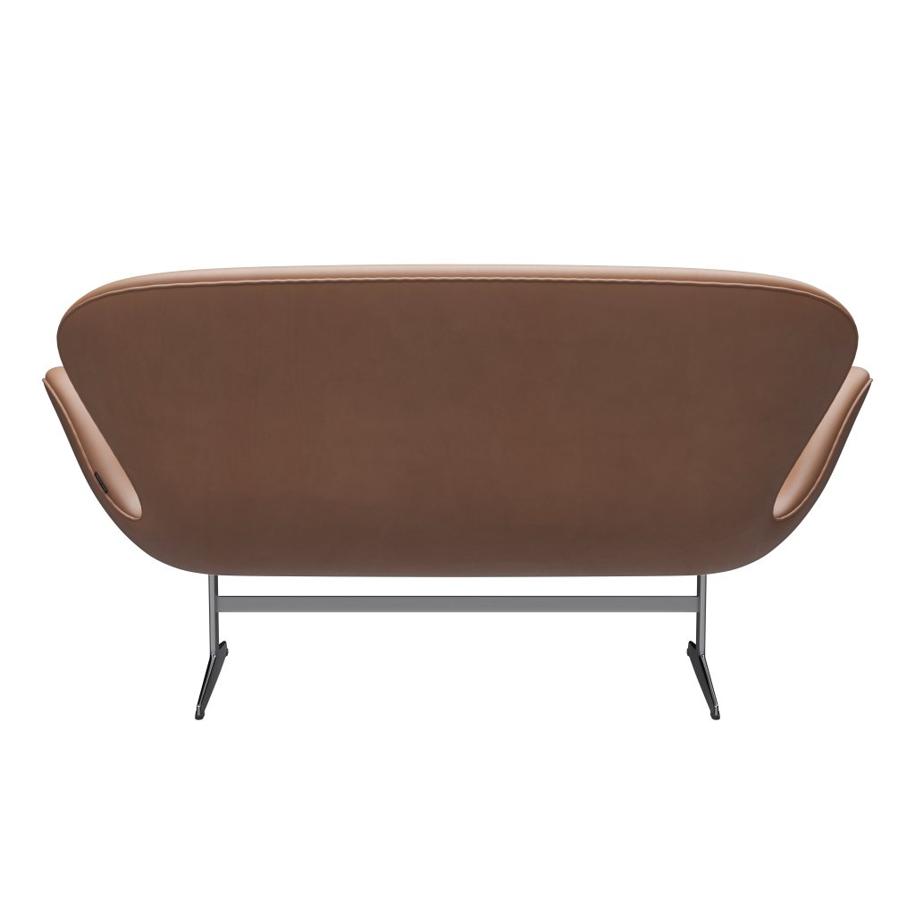 [product_category]-Fritz Hansen Swan Sofa 2 Seater, Satin Brushed Aluminium/Rustic Rustic Rustic-Fritz Hansen-3321-RUSTIC-SPAL-FRI-4