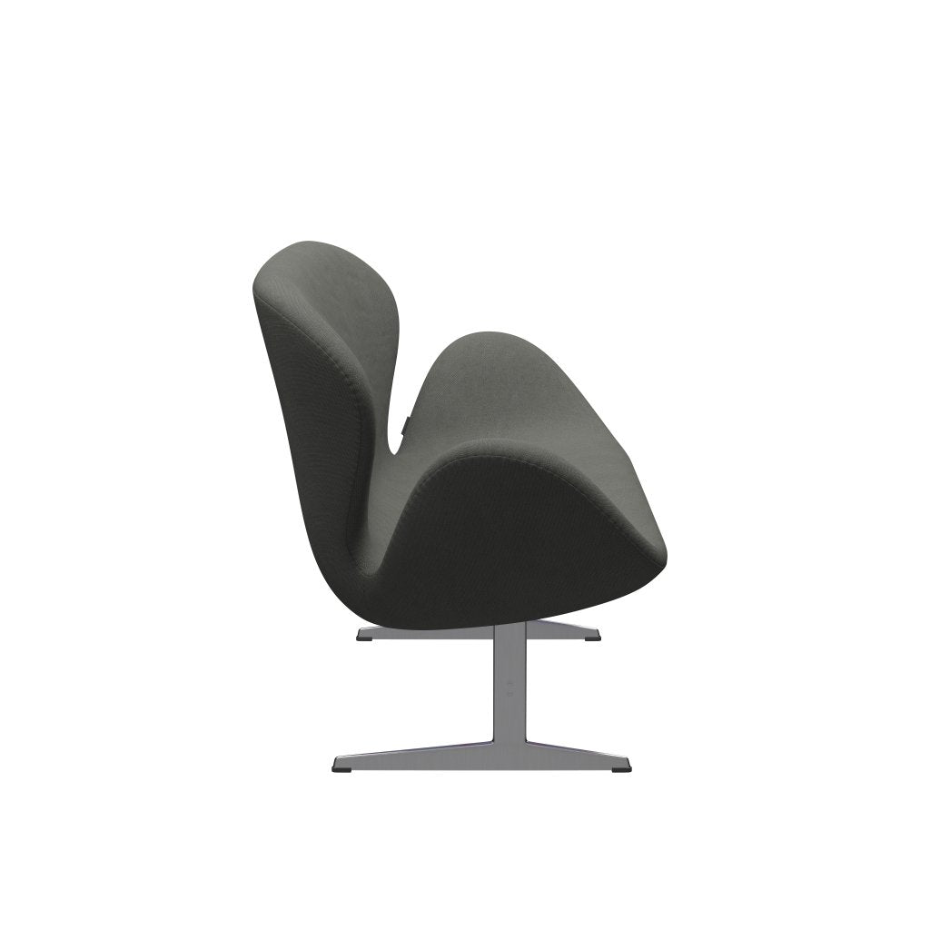 [product_category]-Fritz Hansen Swan Sofa 2 Seater, Satin Brushed Aluminium/Steelcut Grey-Fritz Hansen-3321-STI160-SPAL-FRI-3