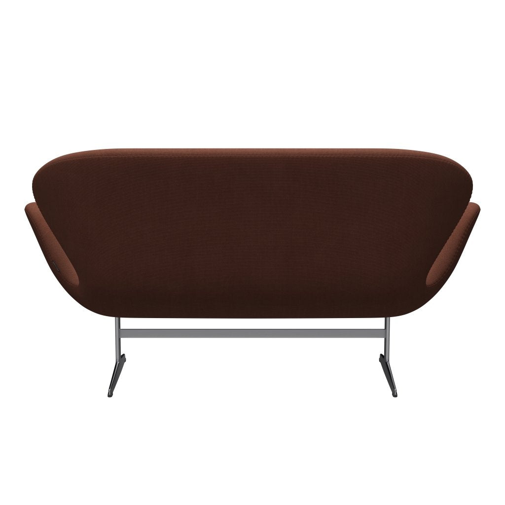 [product_category]-Fritz Hansen Swan Sofa 2 Seater, Satin Brushed Aluminium/Steelcut Medium Brown-Fritz Hansen-3321-STI365-SPAL-FRI-4