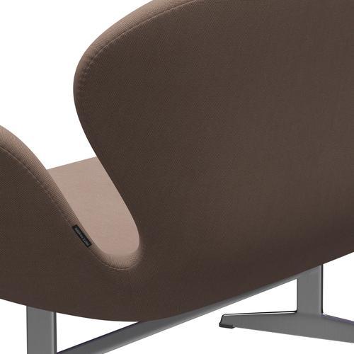 [product_category]-Fritz Hansen Swan Sofa 2 Seater, Satin Brushed Aluminium/Steelcut Trio Sand Colours-Fritz Hansen-3321-STR426-SPAL-FRI-5