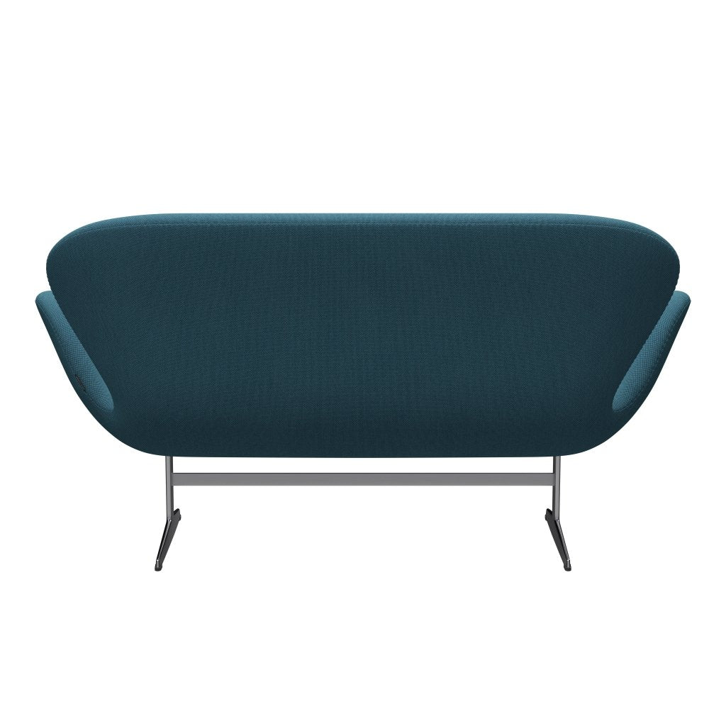 [product_category]-Fritz Hansen Swan Sofa 2 Seater, Satin Brushed Aluminium/Steelcut Trio Turquoise-Fritz Hansen-3321-STR983-SPAL-FRI-4