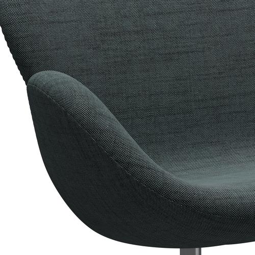[product_category]-Fritz Hansen Swan Sofa 2 Seater, Satin Brushed Aluminium/Sunniva Black/Light Blue-Fritz Hansen-3321-SV763-SPAL-FRI-7