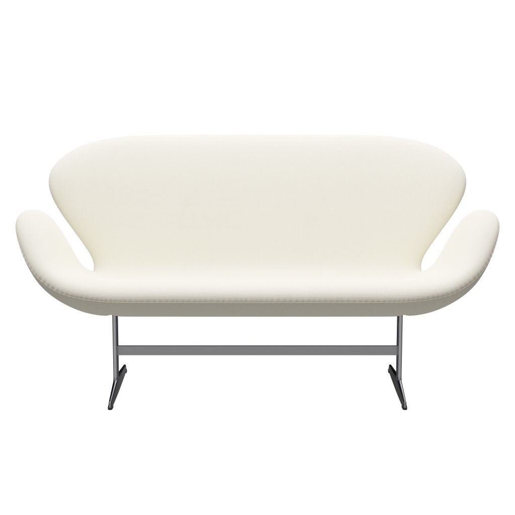 [product_category]-Fritz Hansen Swan Sofa 2 Seater, Satin Brushed Aluminium/Sunniva Crème-Fritz Hansen-3321-SV113-SPAL-FRI-1