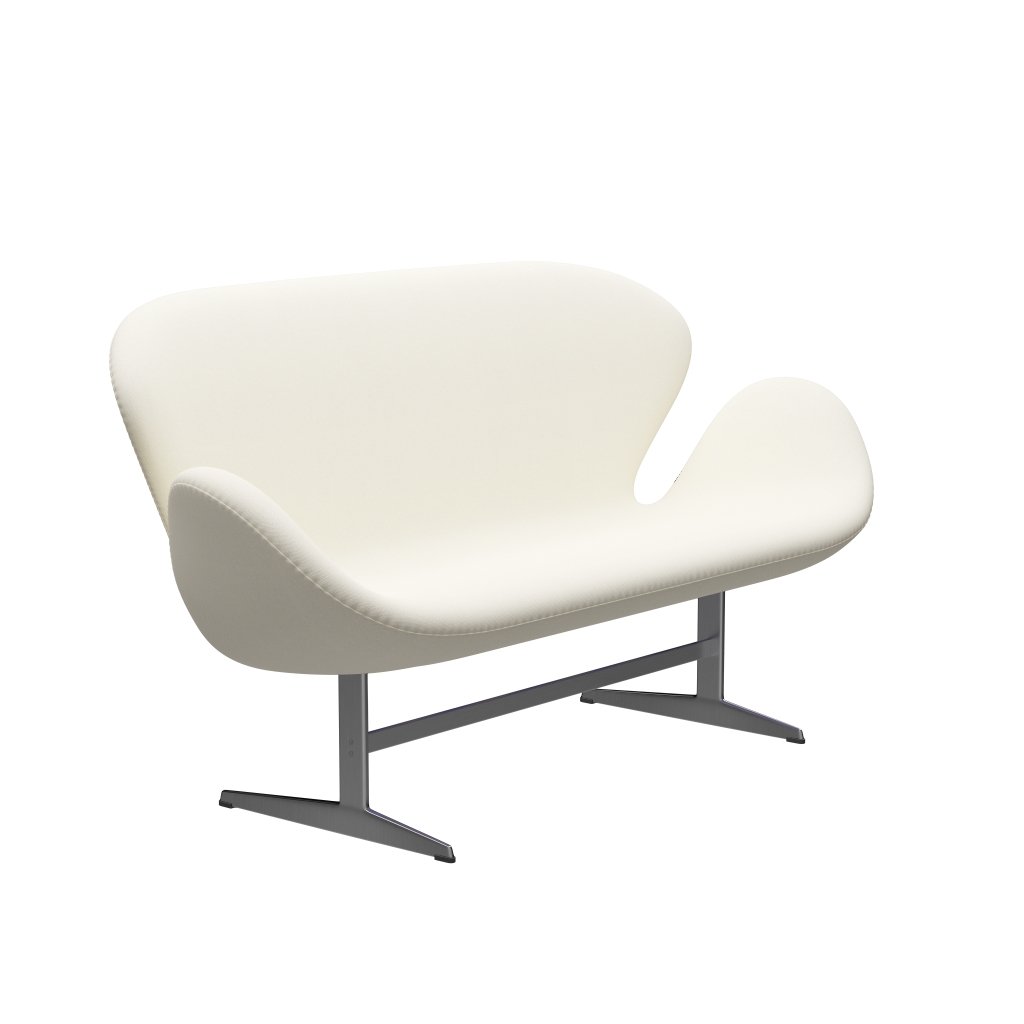 [product_category]-Fritz Hansen Swan Sofa 2 Seater, Satin Brushed Aluminium/Sunniva Crème-Fritz Hansen-3321-SV113-SPAL-FRI-2