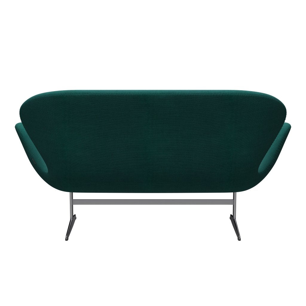 [product_category]-Fritz Hansen Swan Sofa 2 Seater, Satin Brushed Aluminium/Sunniva Green-Fritz Hansen-3321-SV953-SPAL-FRI-4