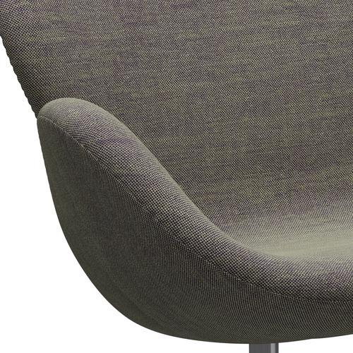 [product_category]-Fritz Hansen Swan Sofa 2 Seater, Satin Brushed Aluminium/Sunniva Light Green/Violet-Fritz Hansen-3321-SV952-SPAL-FRI-7