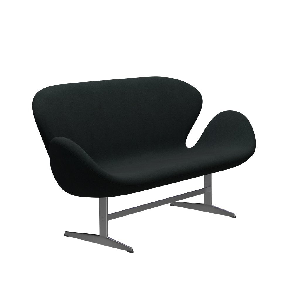 [product_category]-Fritz Hansen Swan Sofa 2 Seater, Satin Brushed Aluminium/Tonus Black-Fritz Hansen-3321-TON128-SPAL-FRI-2