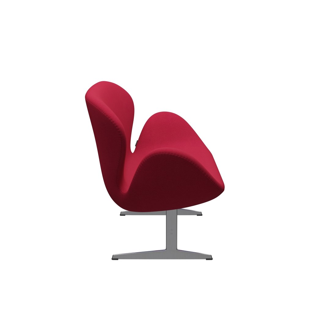 [product_category]-Fritz Hansen Swan Sofa 2 Seater, Satin Brushed Aluminium/Tonus Cherry-Fritz Hansen-3321-TON654-SPAL-FRI-3