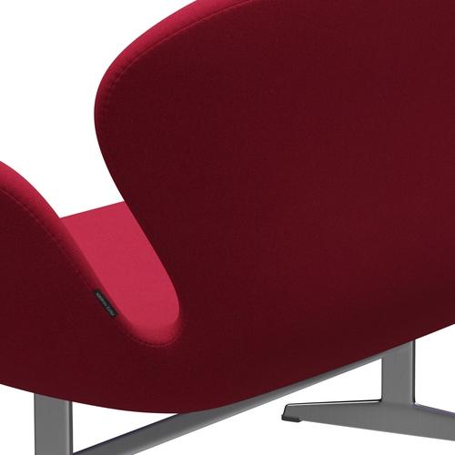 [product_category]-Fritz Hansen Swan Sofa 2 Seater, Satin Brushed Aluminium/Tonus Cherry-Fritz Hansen-3321-TON654-SPAL-FRI-5
