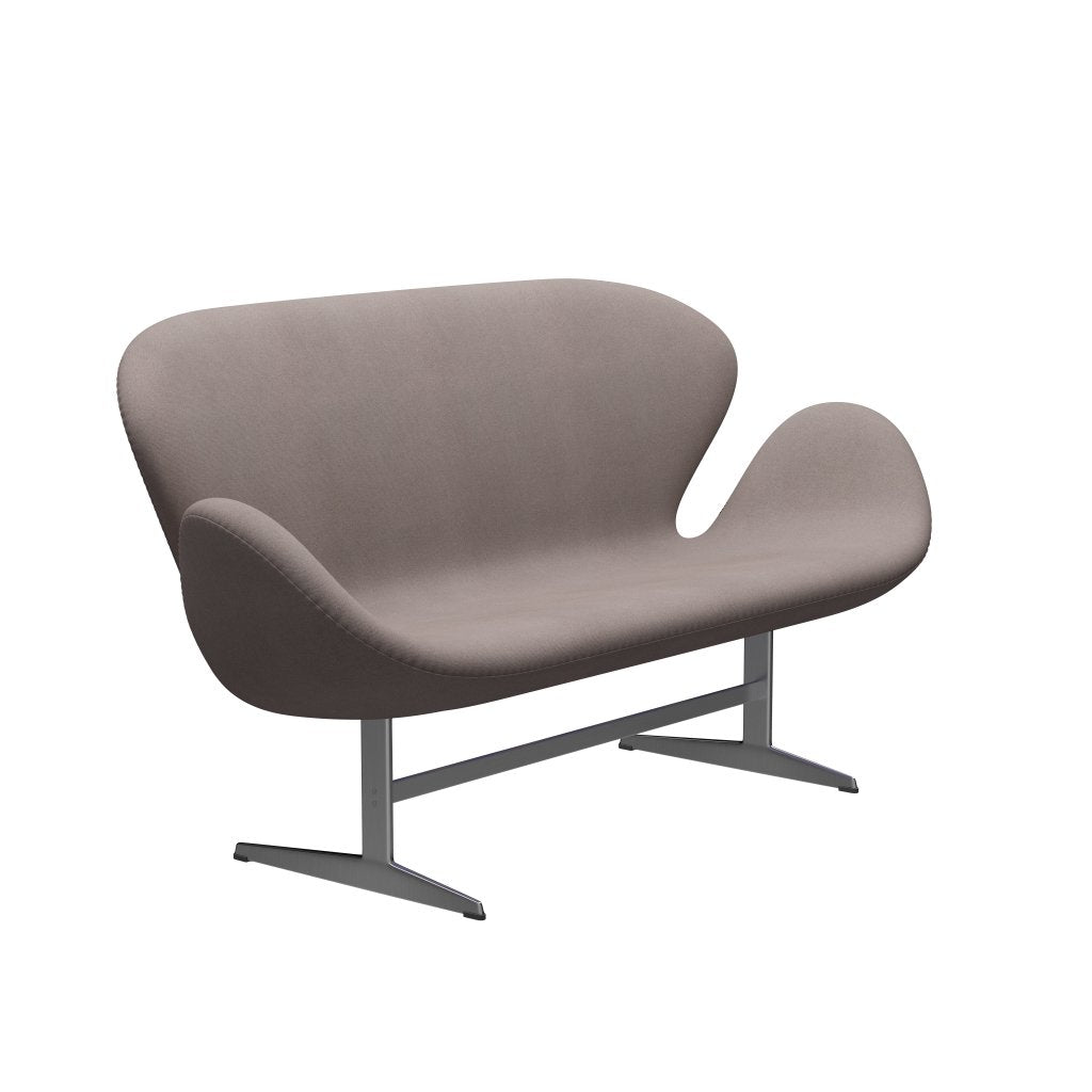 [product_category]-Fritz Hansen Swan Sofa 2 Seater, Satin Brushed Aluminium/Tonus Dusty Sand-Fritz Hansen-3321-TON240-SPAL-FRI-2