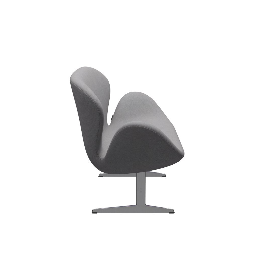 [product_category]-Fritz Hansen Swan Sofa 2 Seater, Satin Brushed Aluminium/Tonus Light Grey-Fritz Hansen-3321-TON216-SPAL-FRI-3