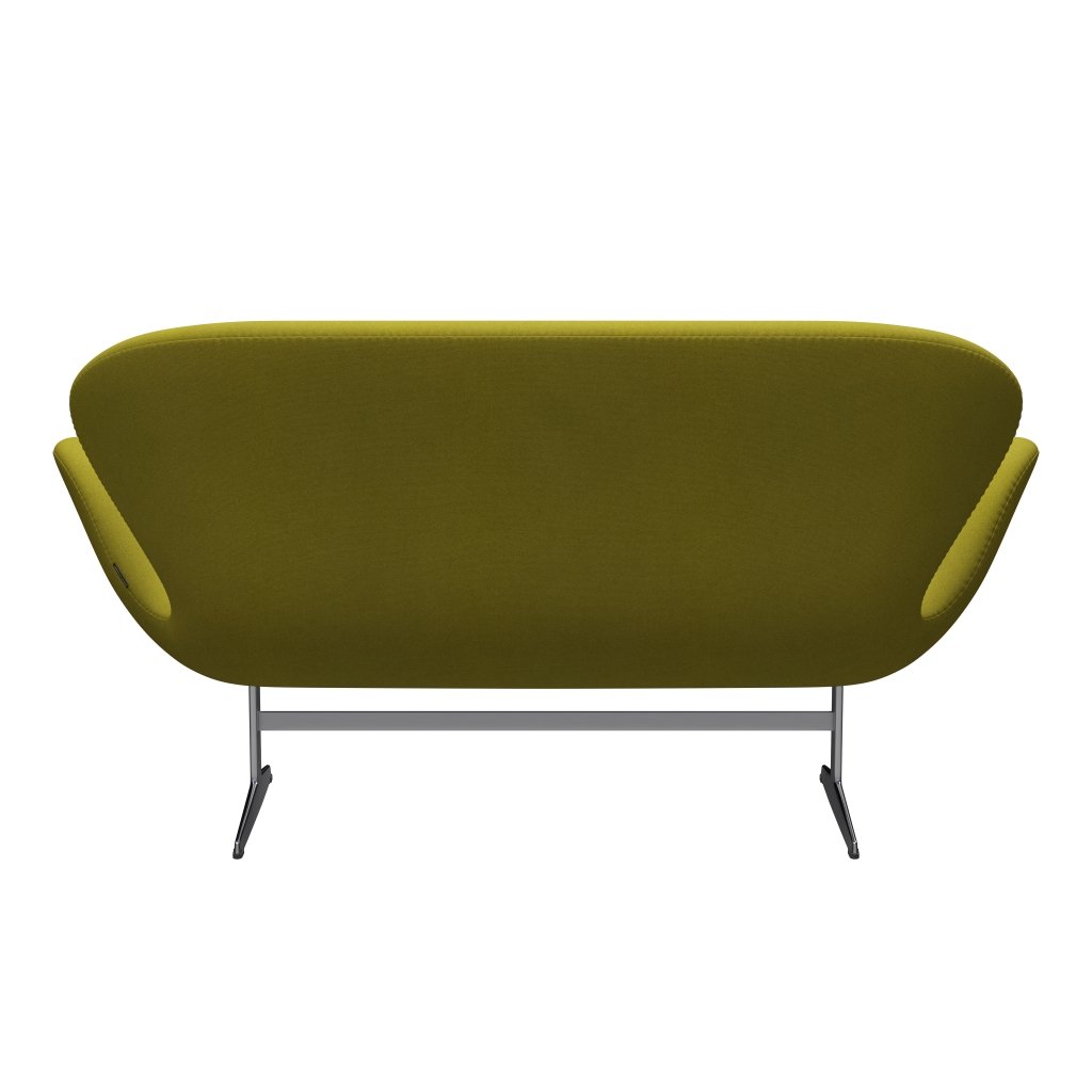 [product_category]-Fritz Hansen Swan Sofa 2 Seater, Satin Brushed Aluminium/Tonus Lime Green-Fritz Hansen-3321-TON934-SPAL-FRI-4