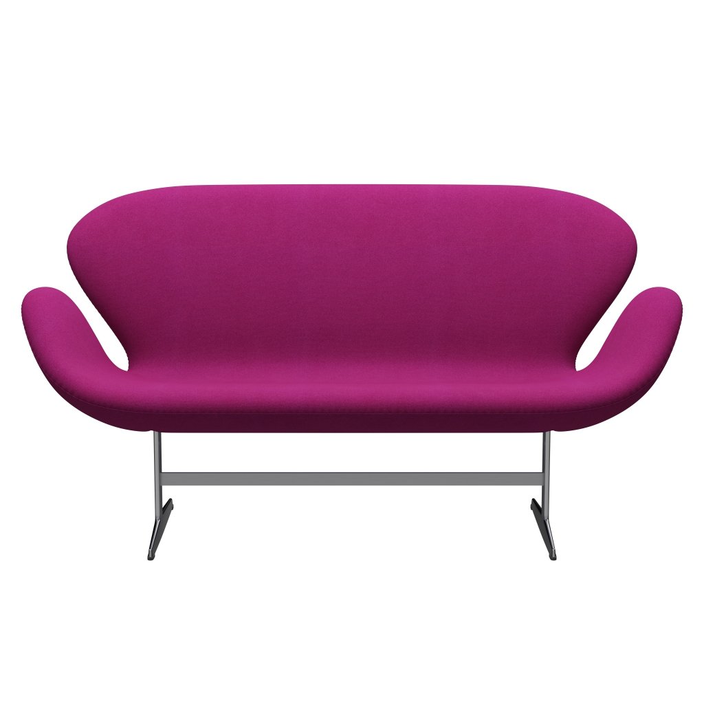 [product_category]-Fritz Hansen Swan Sofa 2 Seater, Satin Brushed Aluminium/Tonus Pink-Fritz Hansen-3321-TON636-SPAL-FRI-1