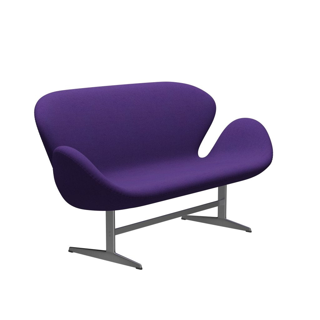 [product_category]-Fritz Hansen Swan Sofa 2 Seater, Satin Brushed Aluminium/Tonus Violet-Fritz Hansen-3321-TON634-SPAL-FRI-2