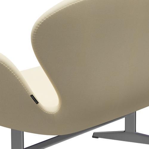 [product_category]-Fritz Hansen Swan Sofa 2 Seater, Satin Brushed Aluminium/Tonus Wool White-Fritz Hansen-3321-TON100-SPAL-FRI-5