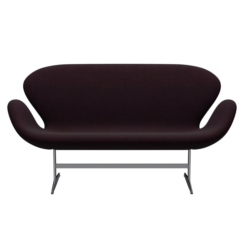 [product_category]-Fritz Hansen Swan Sofa 2 Seater, Satin Brushed Aluminum/Canvas Ocean Violet-Fritz Hansen-3321-CA0694-SPAL-FRI-1