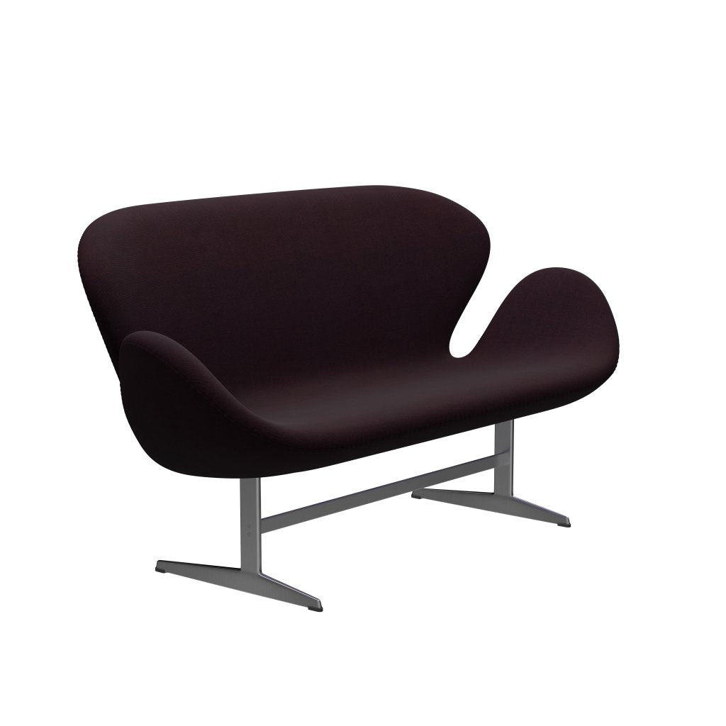 [product_category]-Fritz Hansen Swan Sofa 2 Seater, Satin Brushed Aluminum/Canvas Ocean Violet-Fritz Hansen-3321-CA0694-SPAL-FRI-2