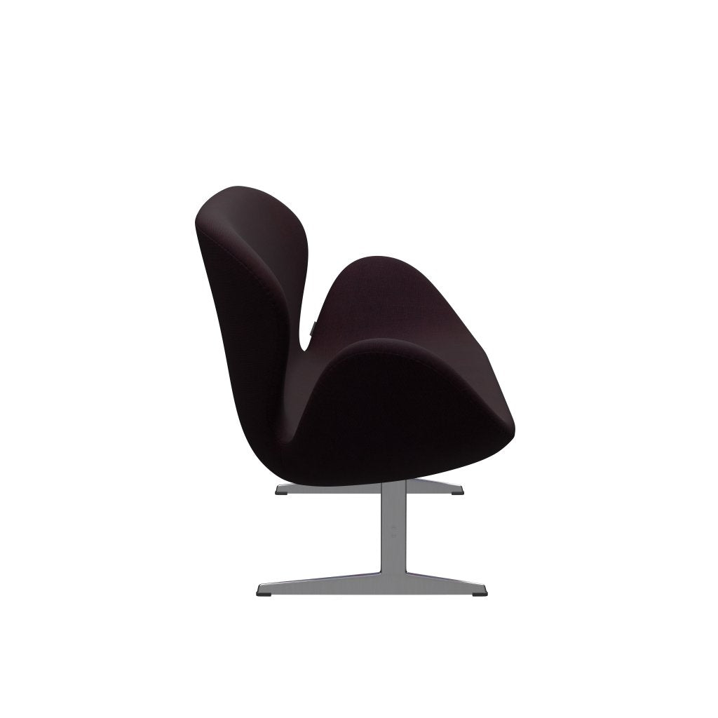 [product_category]-Fritz Hansen Swan Sofa 2 Seater, Satin Brushed Aluminum/Canvas Ocean Violet-Fritz Hansen-3321-CA0694-SPAL-FRI-3