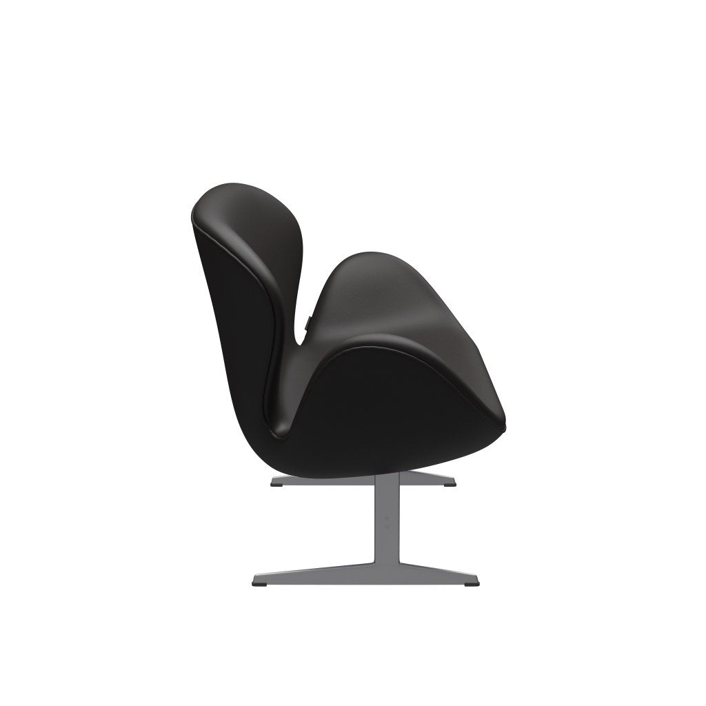 [product_category]-Fritz Hansen Swan Sofa 2 Seater, Silver Grey/Aura Black Brown-Fritz Hansen-3321-CLBBR-SGBASE-FRI-3