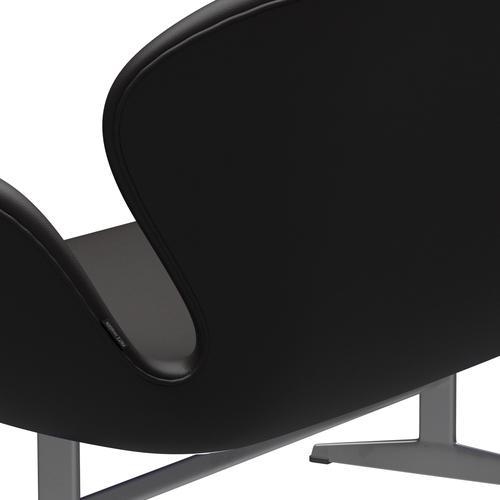 [product_category]-Fritz Hansen Swan Sofa 2 Seater, Silver Grey/Aura Black Brown-Fritz Hansen-3321-CLBBR-SGBASE-FRI-5