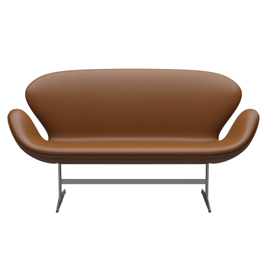 [product_category]-Fritz Hansen Swan Sofa 2 Seater, Silver Grey/Aura Walnut-Fritz Hansen-3321-CLWAL-SGBASE-FRI-1