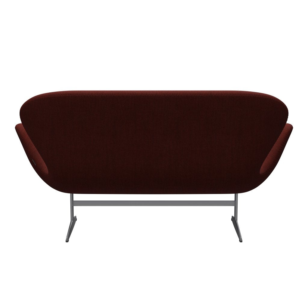 [product_category]-Fritz Hansen Swan Sofa 2 Seater, Silver Grey/Canvas Dark Red-Fritz Hansen-3321-CA0576-SGBASE-FRI-4