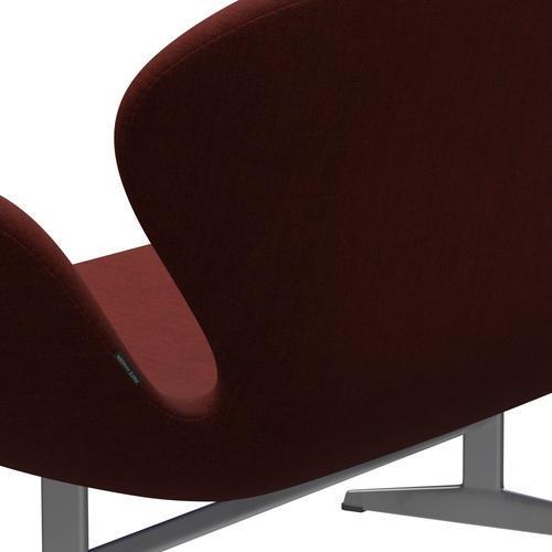 [product_category]-Fritz Hansen Swan Sofa 2 Seater, Silver Grey/Canvas Dark Red-Fritz Hansen-3321-CA0576-SGBASE-FRI-5