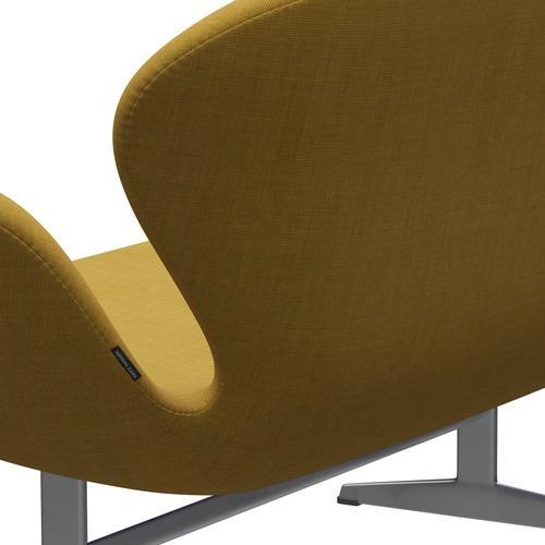 [product_category]-Fritz Hansen Swan Sofa 2 Seater, Silver Grey/Canvas Mustard-Fritz Hansen-3321-CA0446-SGBASE-FRI-5