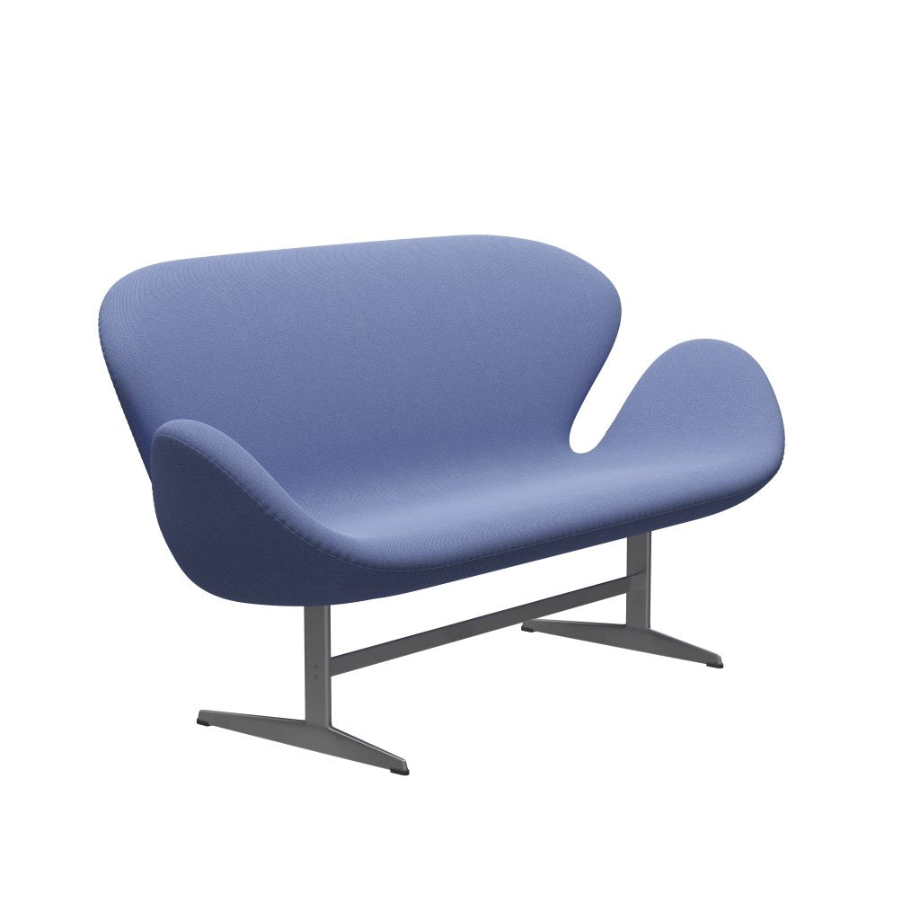 [product_category]-Fritz Hansen Swan Sofa 2 Seater, Silver Grey/Capture Light Blue (4901)-Fritz Hansen-3321-CP4901-SGBASE-FRI-2